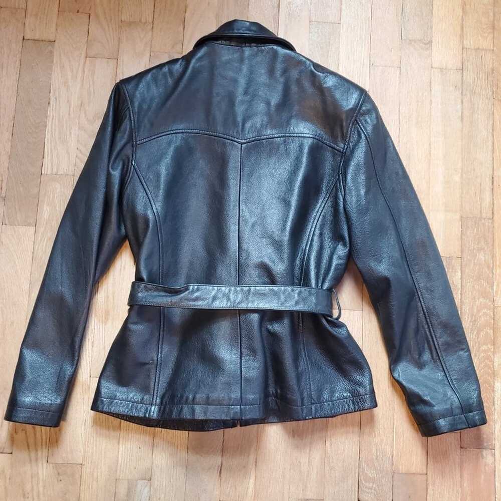 Vintage Wilsons Leather Black Belted Jacket Punk … - image 12