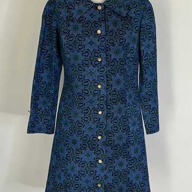 Vintage 50s Brocade Raw Silk Lightweight Overcoat - image 1