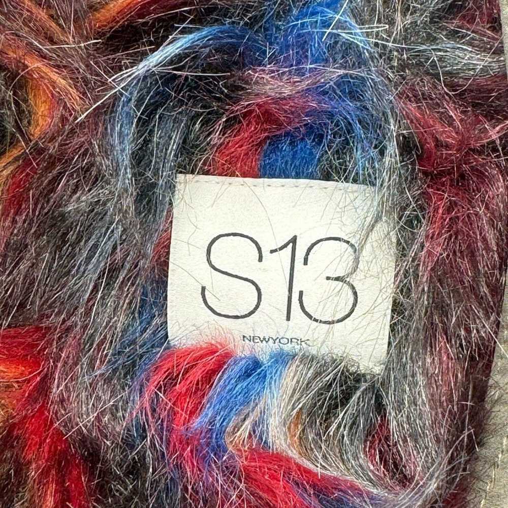 S13 New York MEDIUM Green Parka Faux Rainbow Fur … - image 11