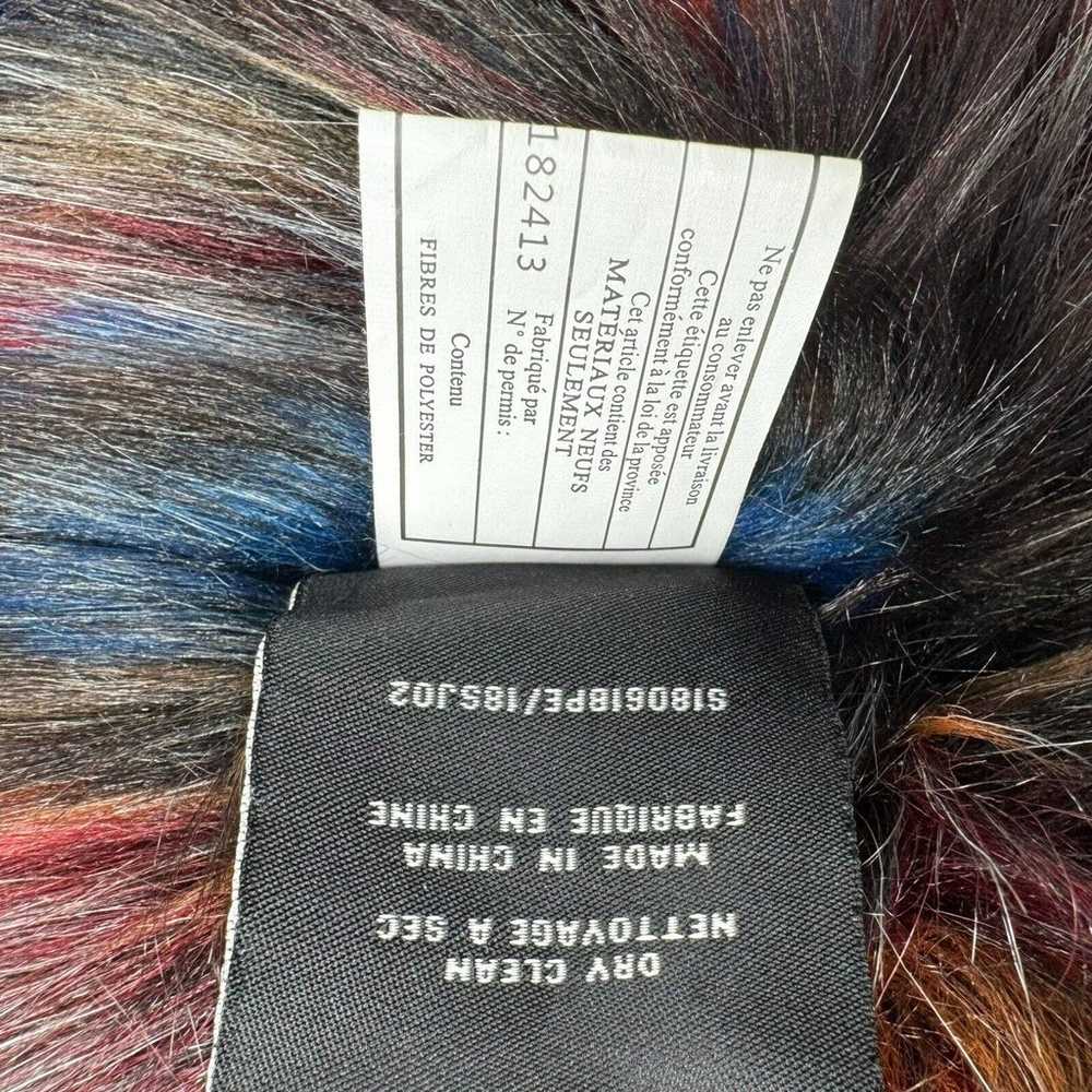 S13 New York MEDIUM Green Parka Faux Rainbow Fur … - image 9