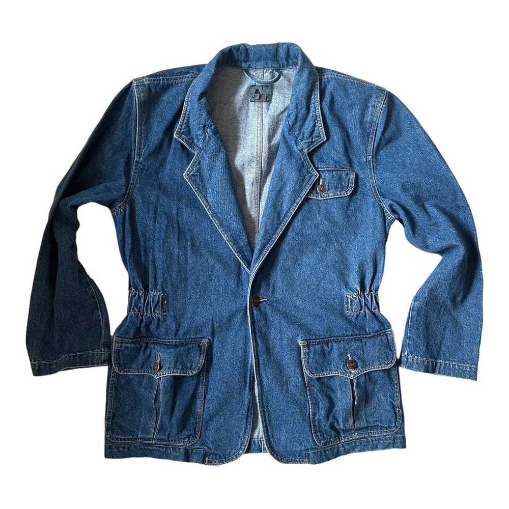 LizWear Oversized Denim Blazer Jean Jacket 10 M C… - image 10