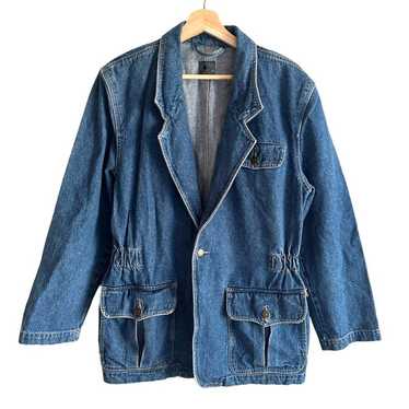 LizWear Oversized Denim Blazer Jean Jacket 10 M C… - image 1