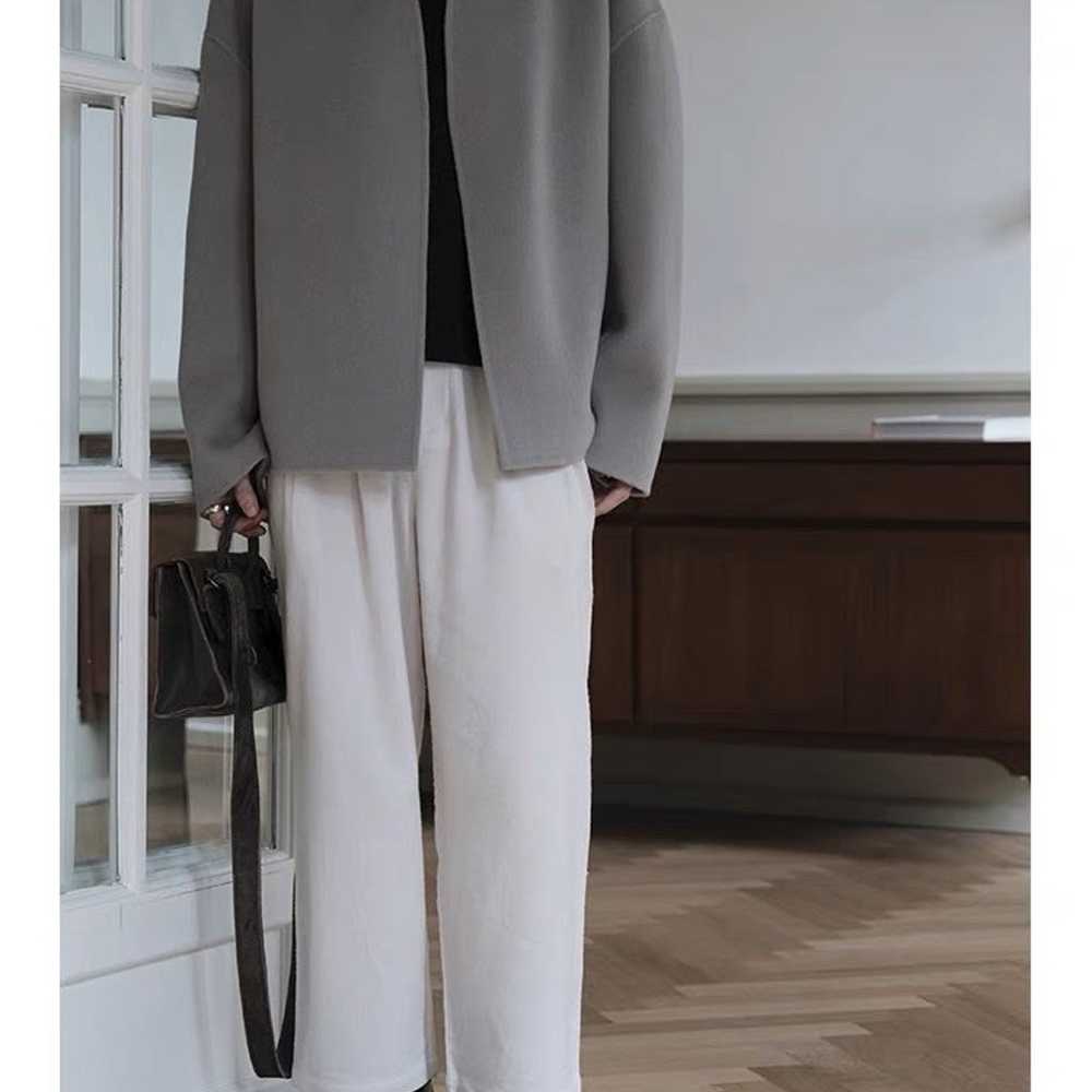 Light grey/beige wool short coat - image 1