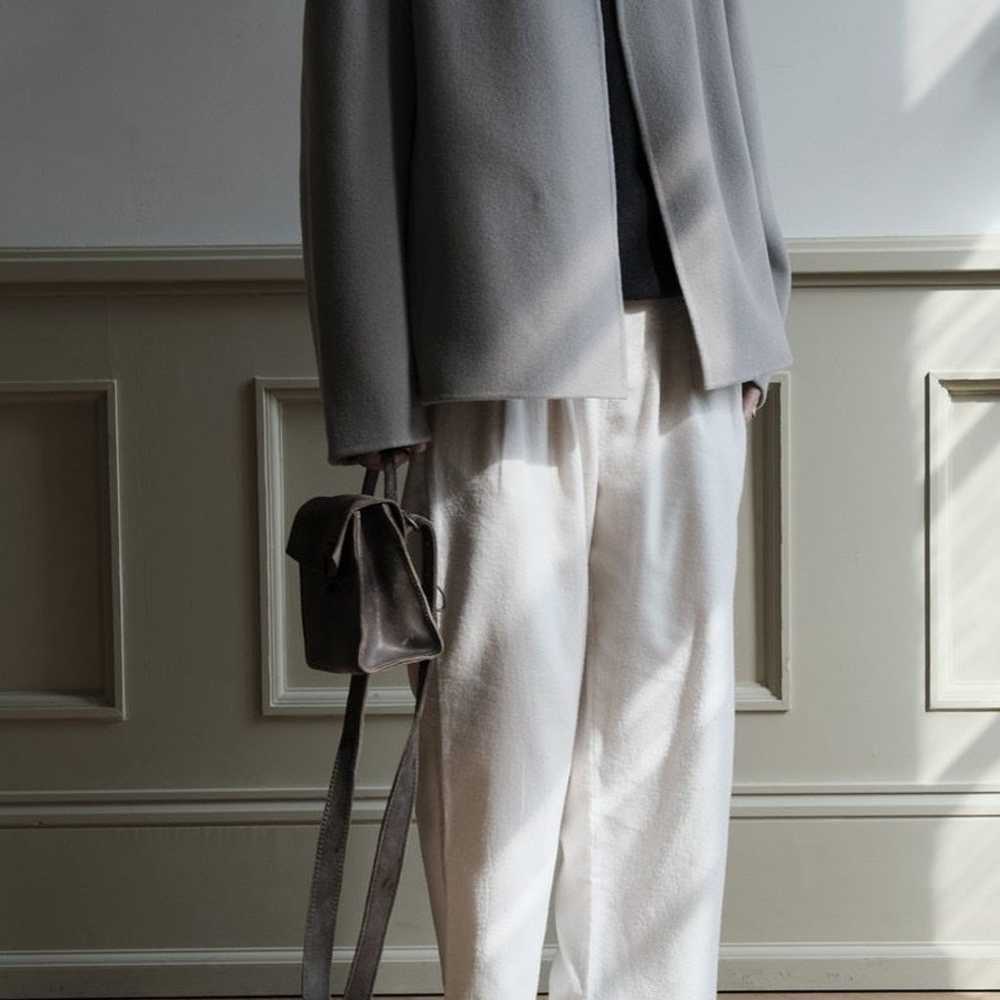 Light grey/beige wool short coat - image 2