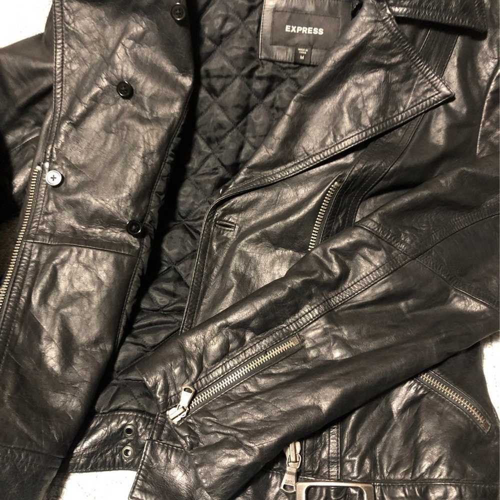 100% genuine leather express motorcycle jacket - image 2