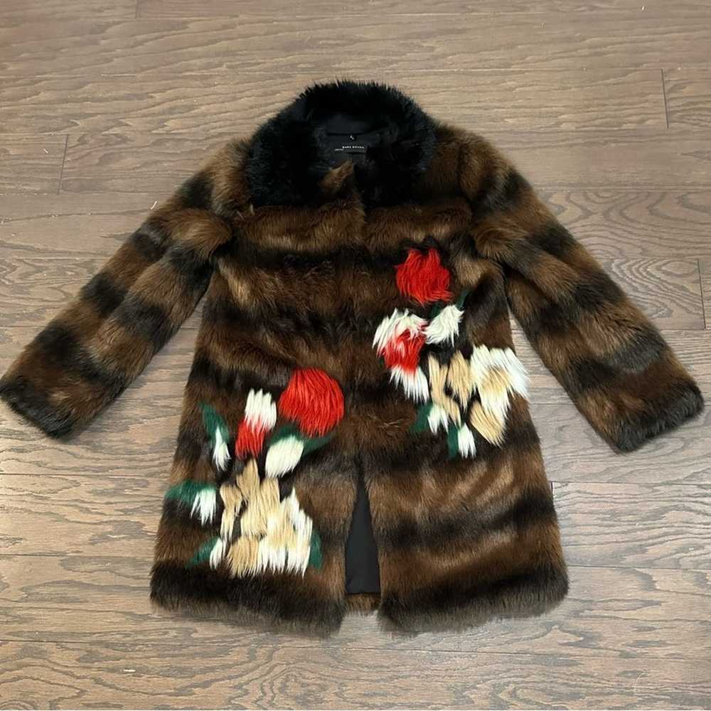 ZARA Woman Stylish Faux Fur Coat - Browns with Fl… - image 1