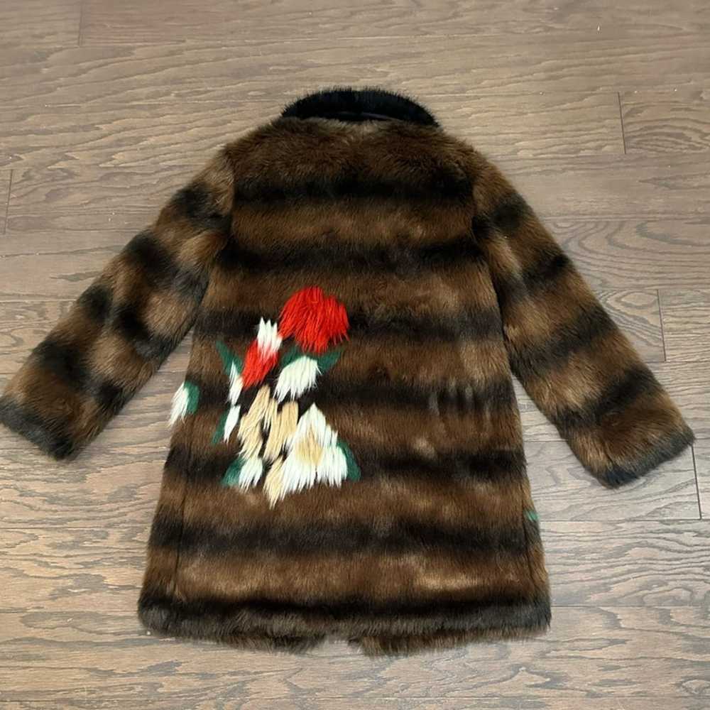 ZARA Woman Stylish Faux Fur Coat - Browns with Fl… - image 2