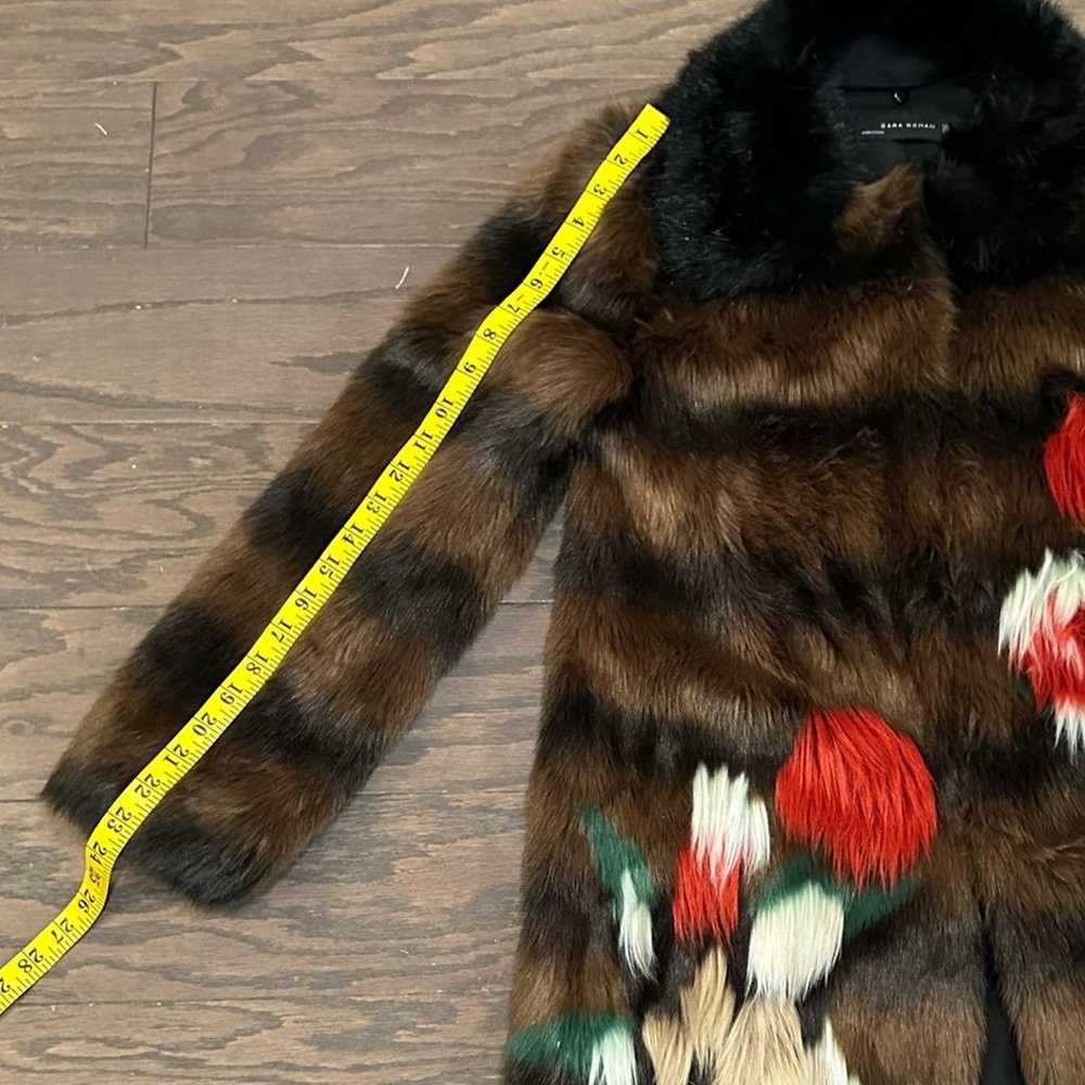 ZARA Woman Stylish Faux Fur Coat - Browns with Fl… - image 4