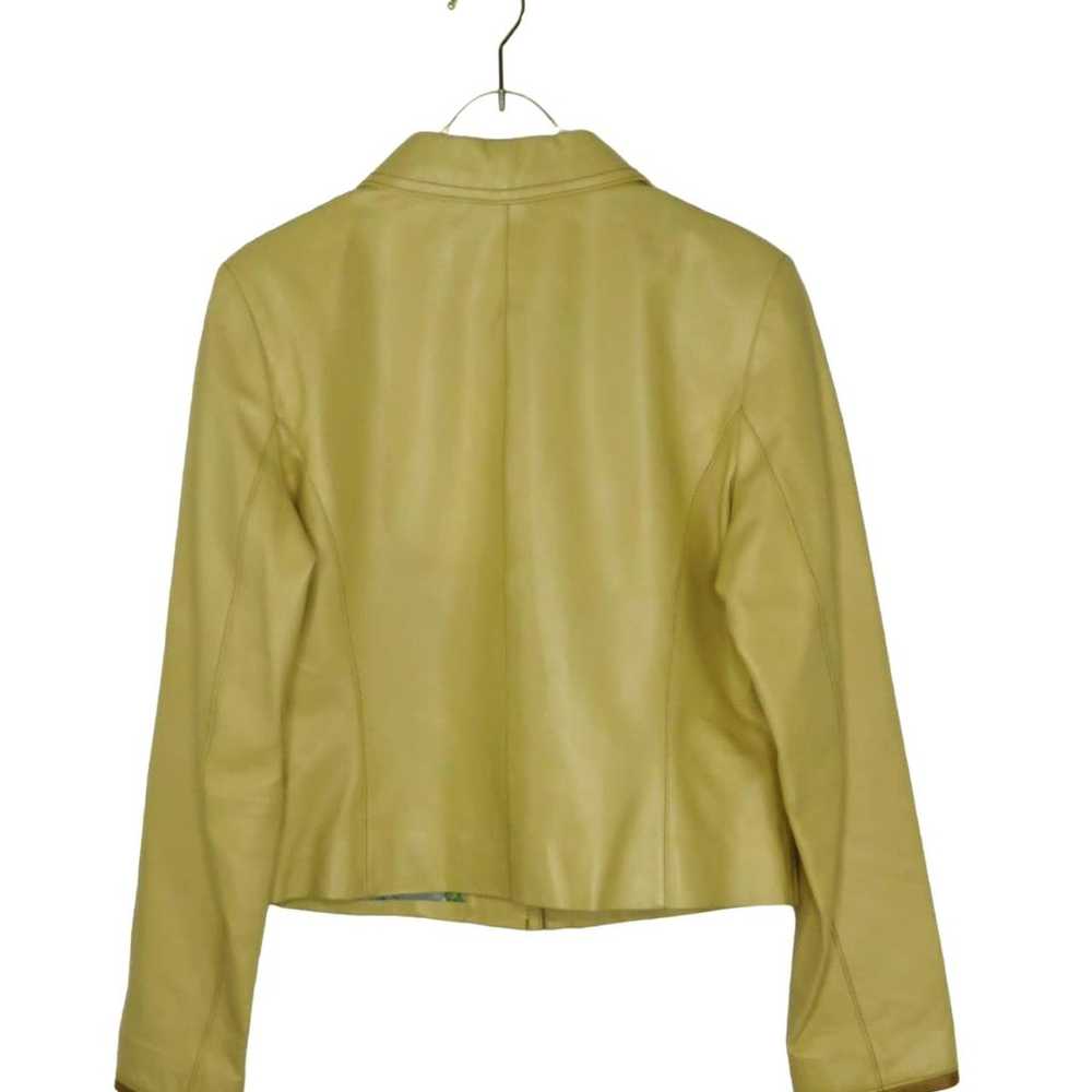 90s Bernardo Vintage Yellow Leather Jacket Medium… - image 6
