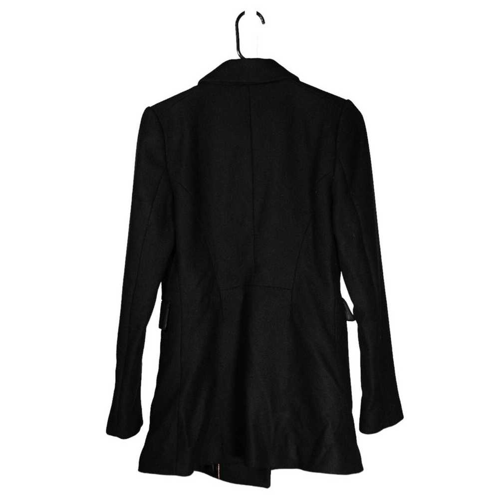 Zara Women's Overcoat Black Wool Stretch Double B… - image 2