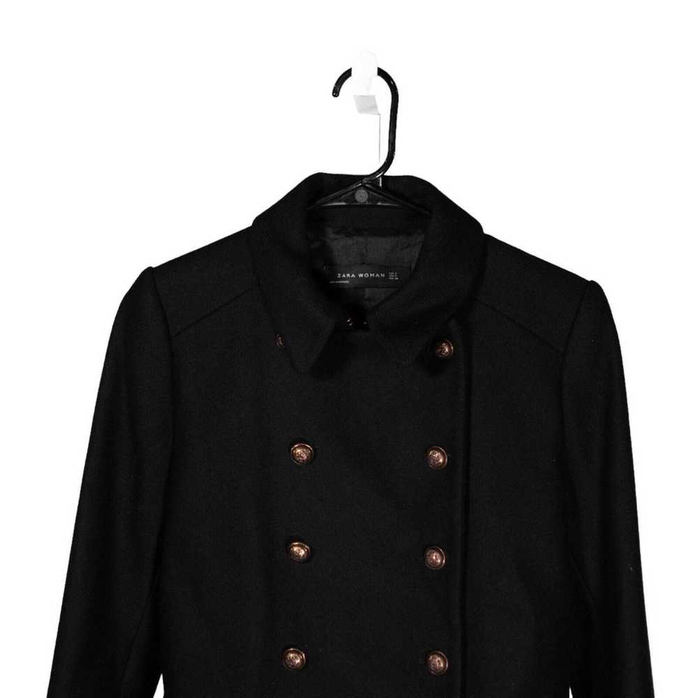 Zara Women's Overcoat Black Wool Stretch Double B… - image 5