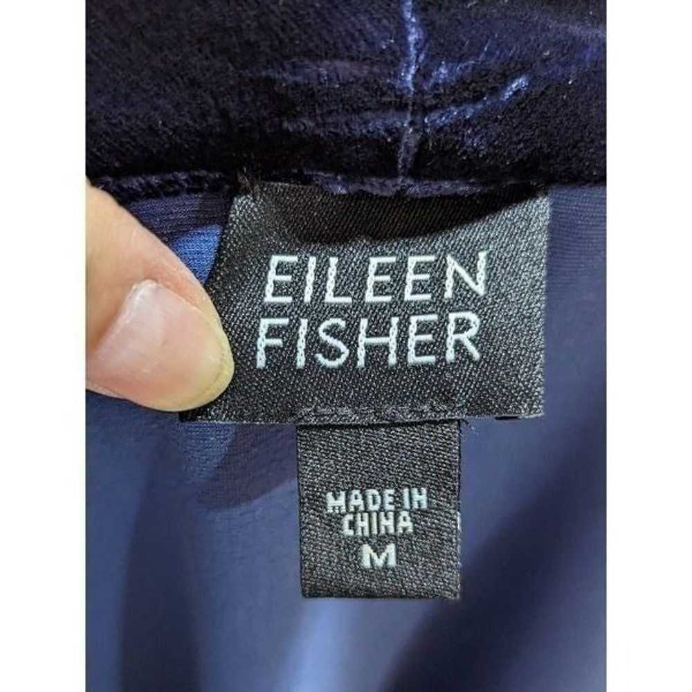 Eileen Fisher Women's Blue Open Front Velvet Blaz… - image 2