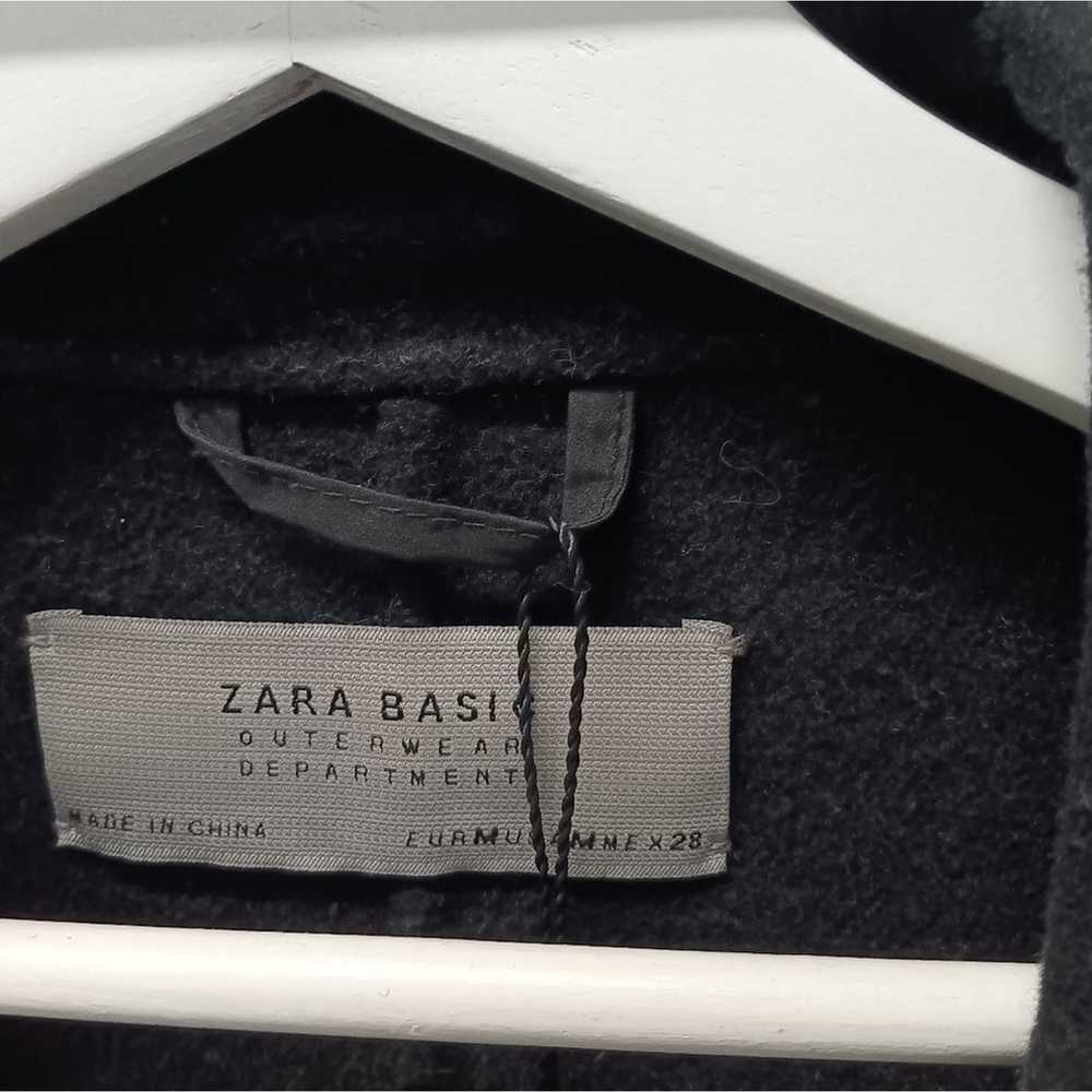 Zara Handmade Minimalist Wool Blend Black Coat Si… - image 5