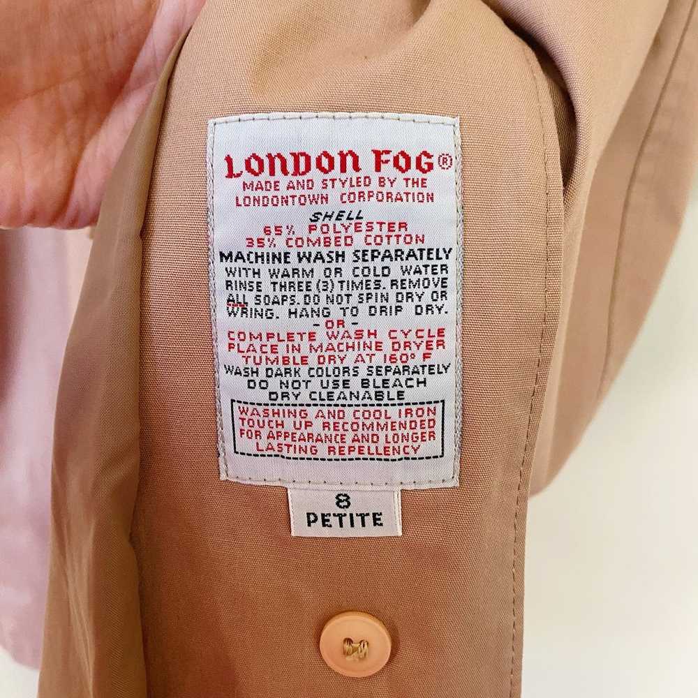 Vintage London Fog Pink Cotton Blend Belted Trenc… - image 6
