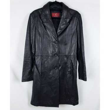 Katiana Couture Leather Jacket Womens M Black Lon… - image 1