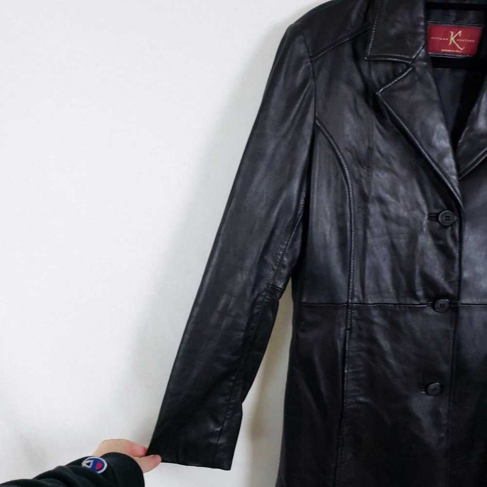 Katiana Couture Leather Jacket Womens M Black Lon… - image 2