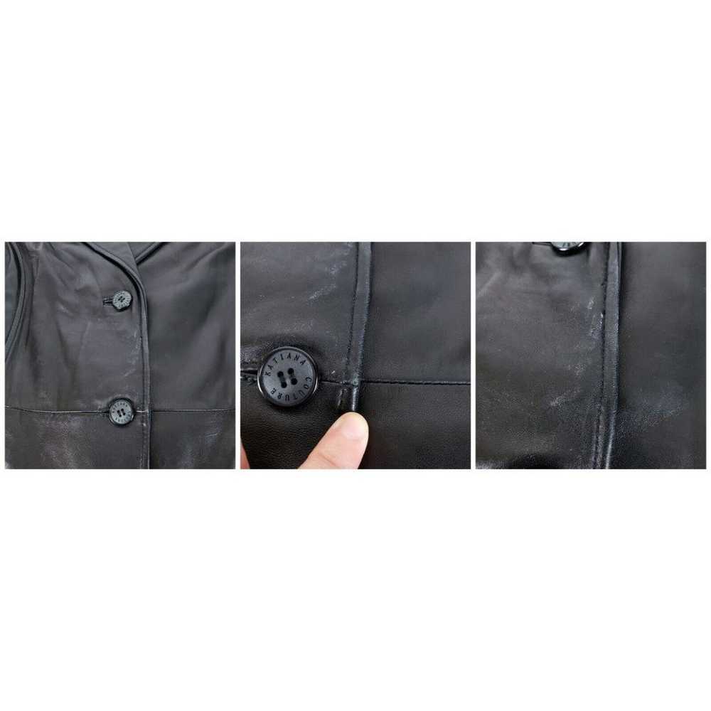 Katiana Couture Leather Jacket Womens M Black Lon… - image 9