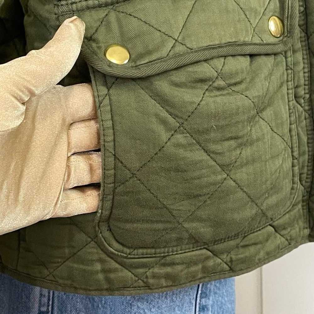 Women’s J.Crew Green Quilted Downtown Field Jacke… - image 10