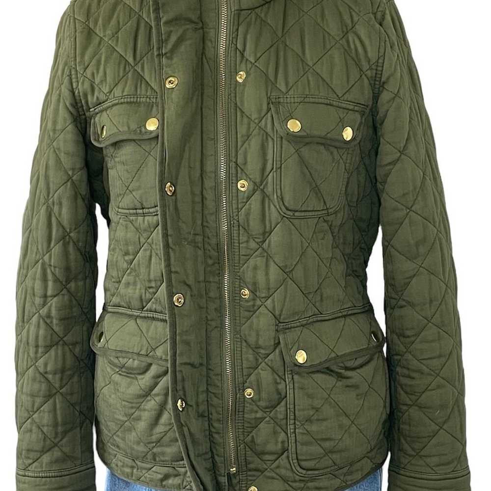 Women’s J.Crew Green Quilted Downtown Field Jacke… - image 3