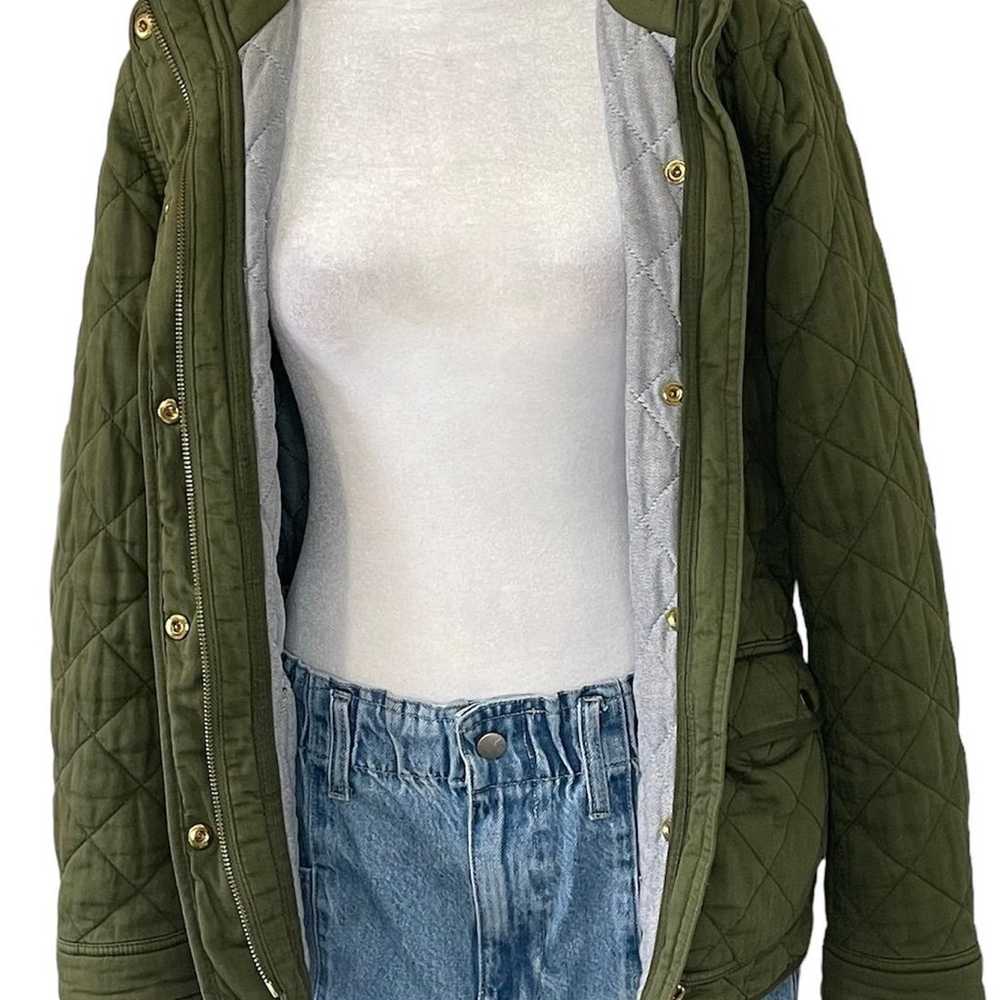 Women’s J.Crew Green Quilted Downtown Field Jacke… - image 4