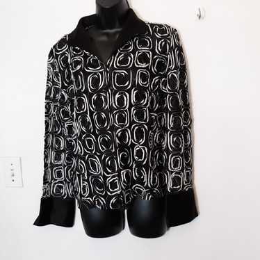 Samuel Dong black/white sheer zip up jacket - image 1
