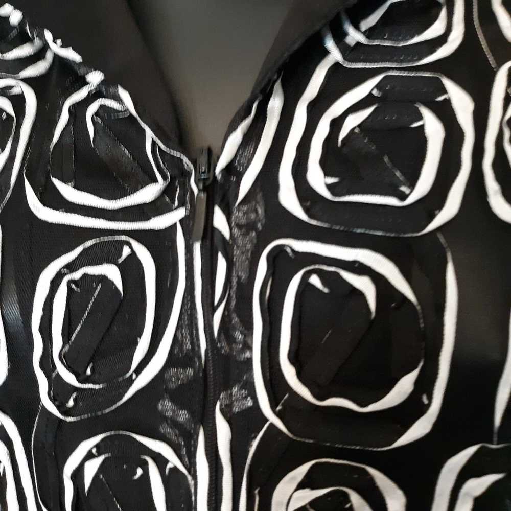Samuel Dong black/white sheer zip up jacket - image 4