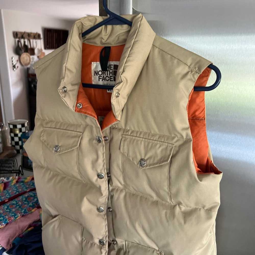 Vintage Womens North Face Snap Front Down Vest Si… - image 2