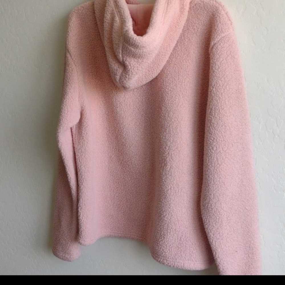 Baby pink fila Sherpa crop hoodie - image 5