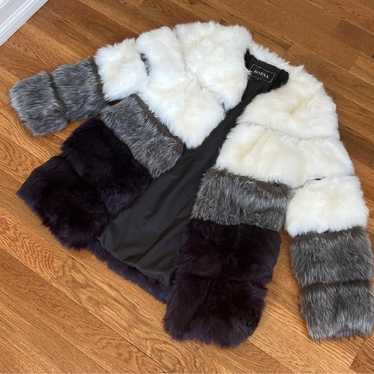 Multi color fur coat