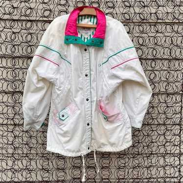 Vintage 90s New York girl teal and hot pink accen… - image 1