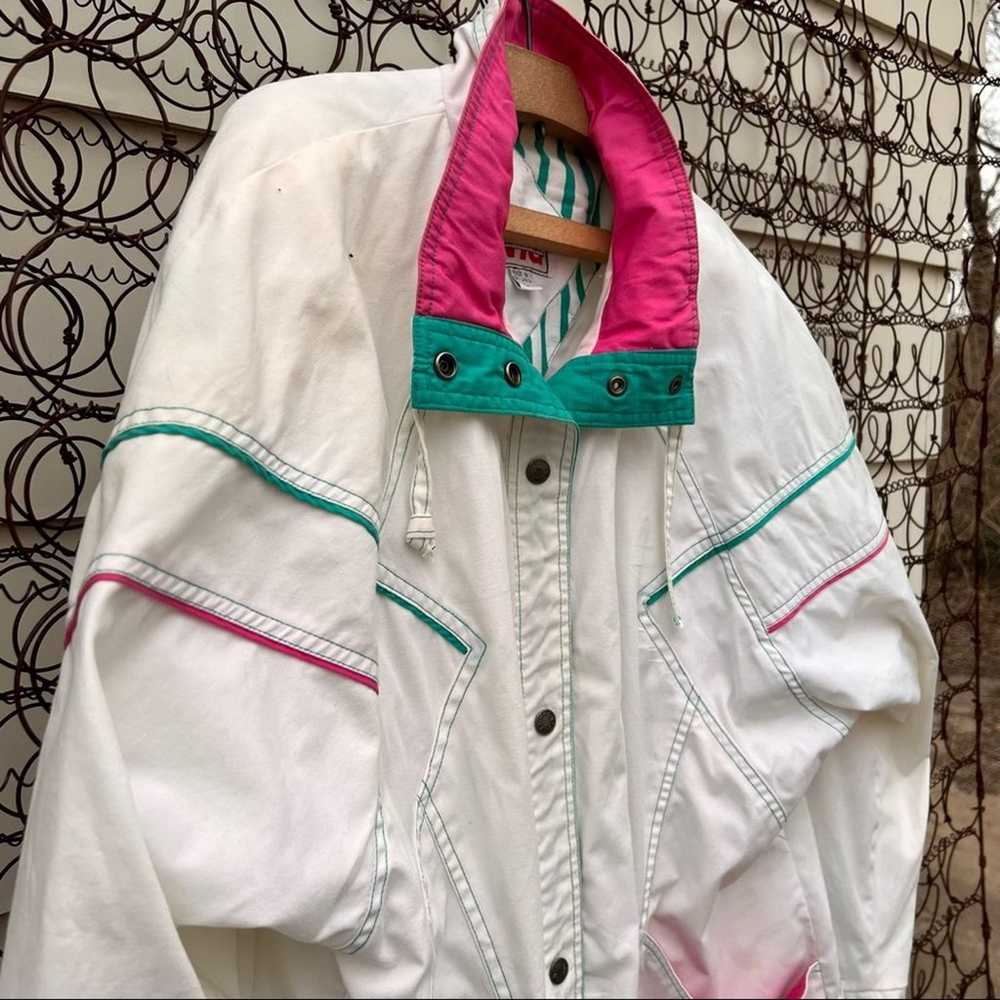 Vintage 90s New York girl teal and hot pink accen… - image 2