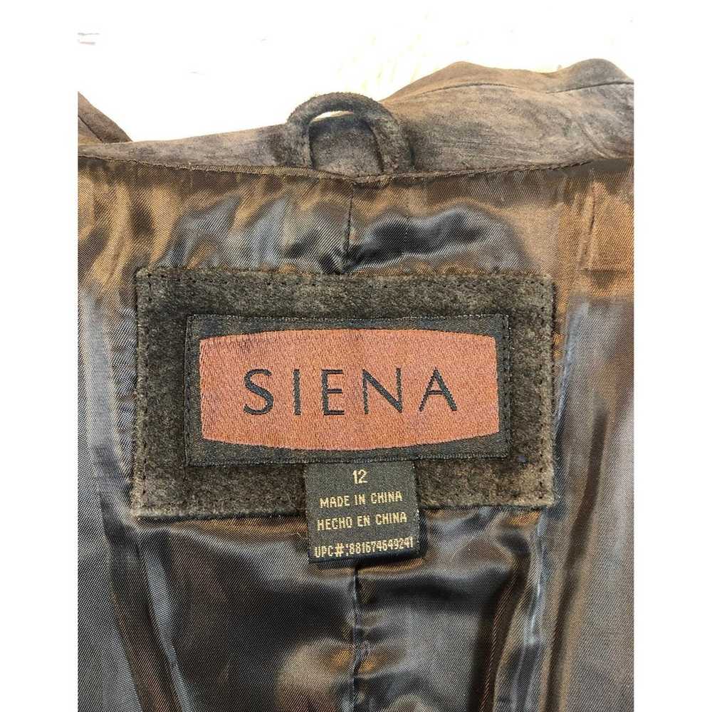 Siena  Brown Leather Suede Jacket size 12 - image 11