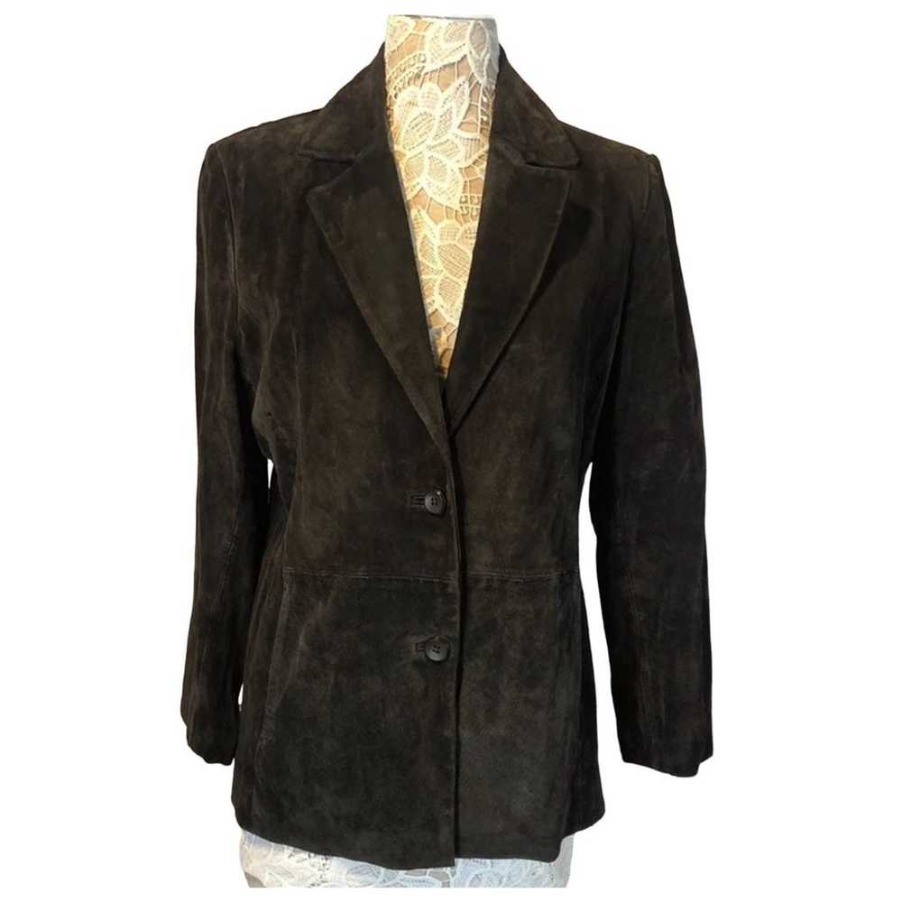 Siena  Brown Leather Suede Jacket size 12 - image 1