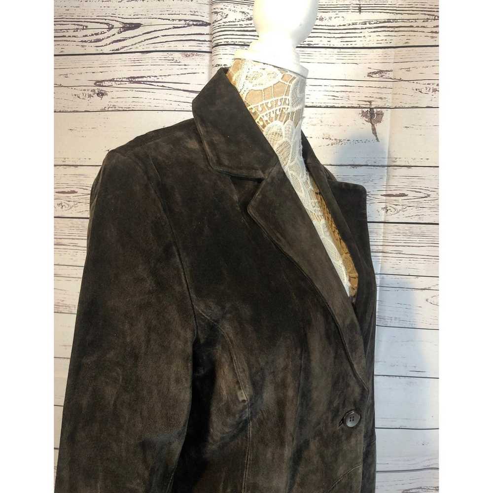 Siena  Brown Leather Suede Jacket size 12 - image 4
