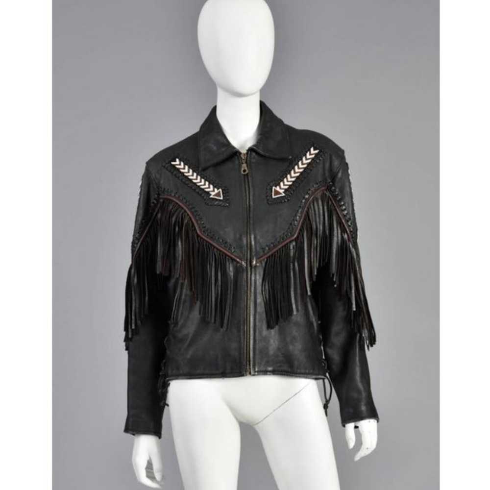 womens leather motorcycle jacket - image 2