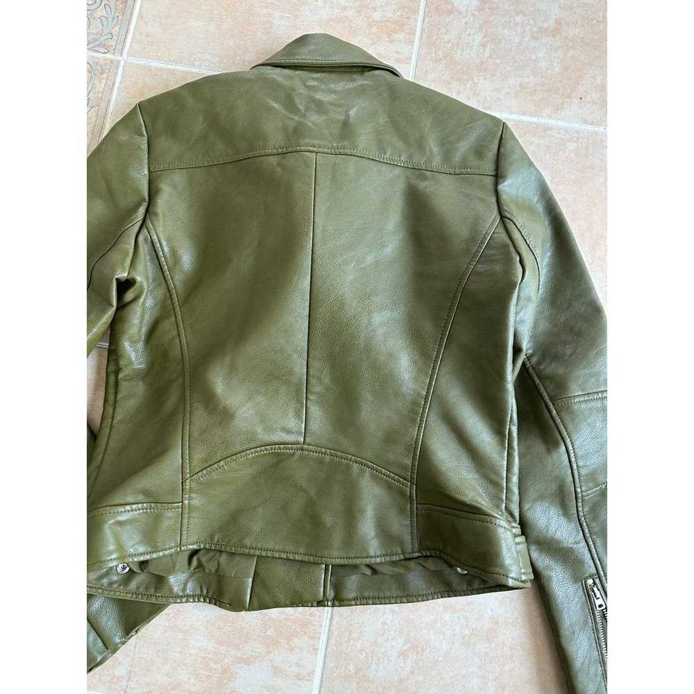 Zara Trafaluc Outerwear Olive moto Faux Leather W… - image 10