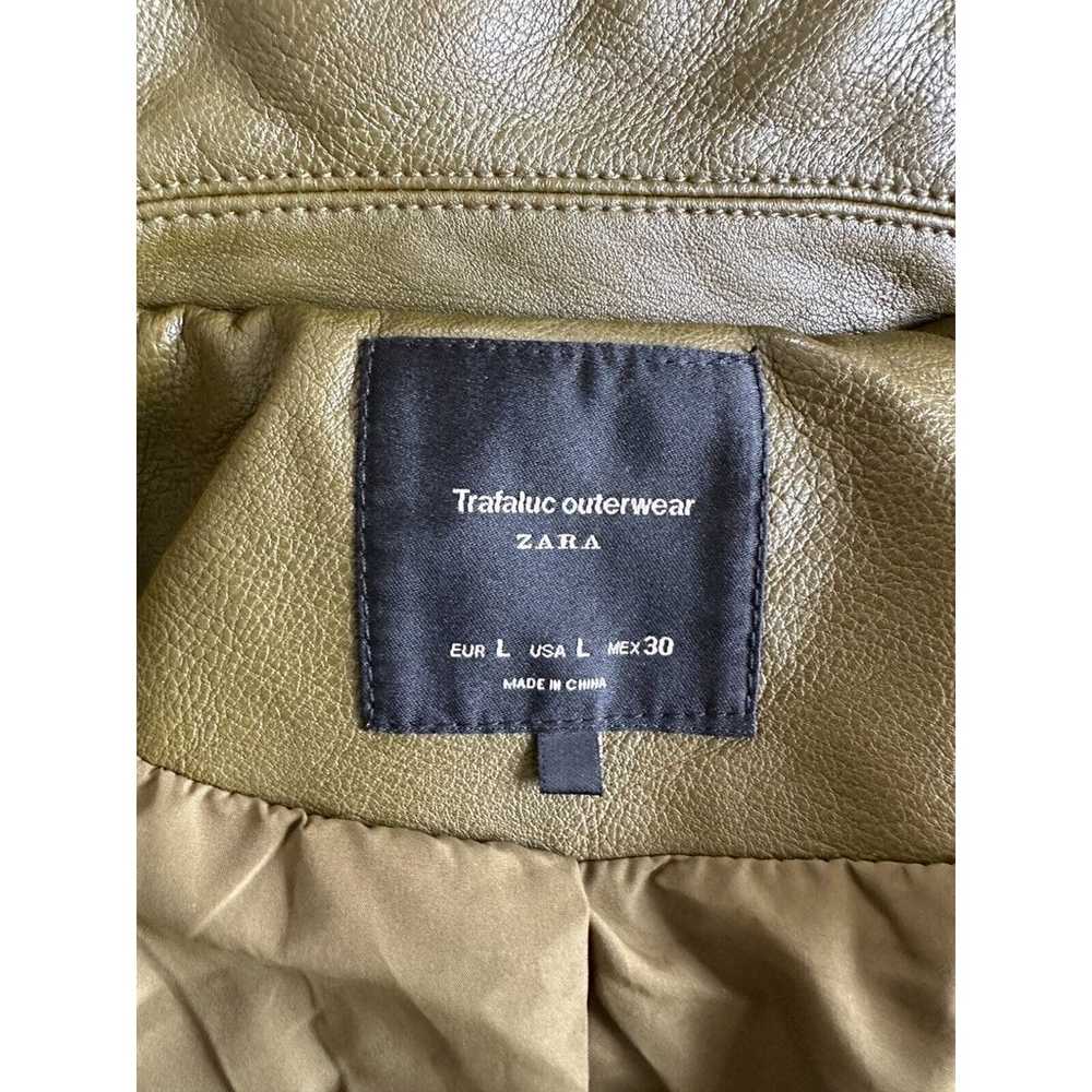 Zara Trafaluc Outerwear Olive moto Faux Leather W… - image 5