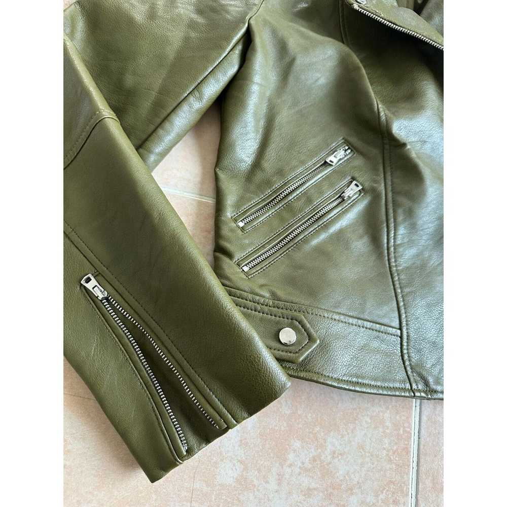Zara Trafaluc Outerwear Olive moto Faux Leather W… - image 6