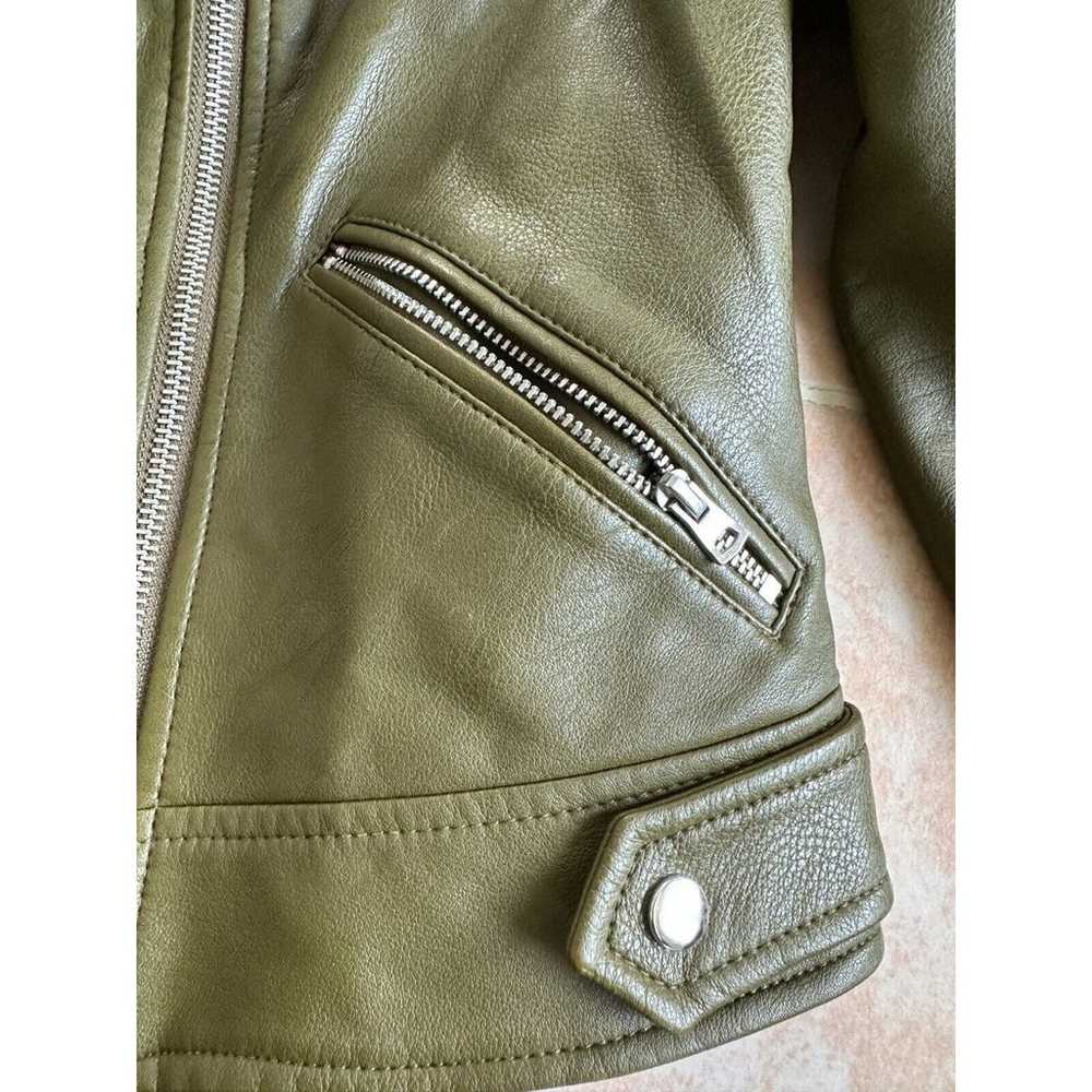 Zara Trafaluc Outerwear Olive moto Faux Leather W… - image 8