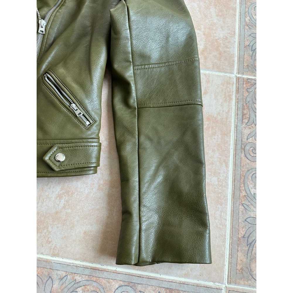 Zara Trafaluc Outerwear Olive moto Faux Leather W… - image 9