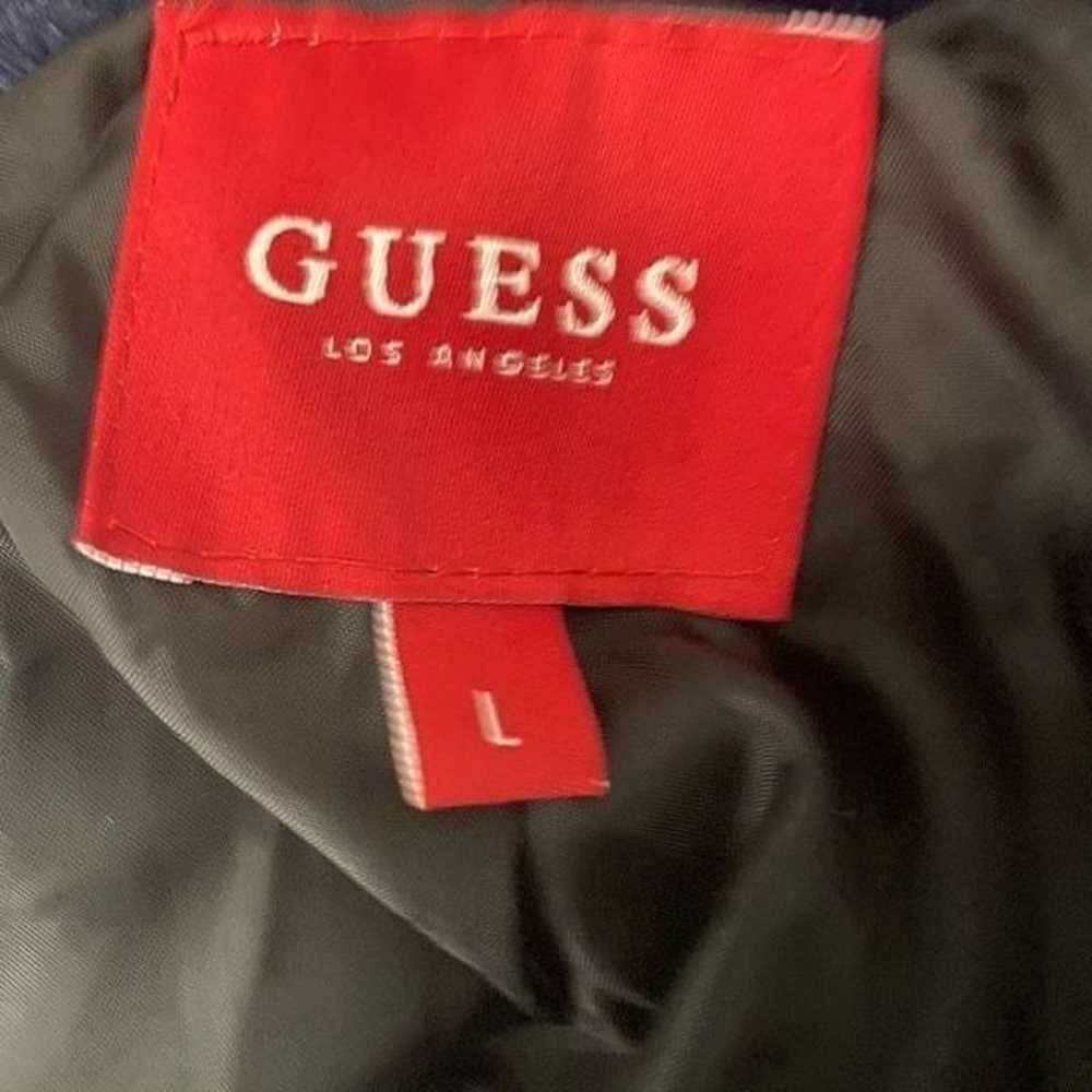 Guess Hooded Blue Faux Fur Zip Up Coat - image 6
