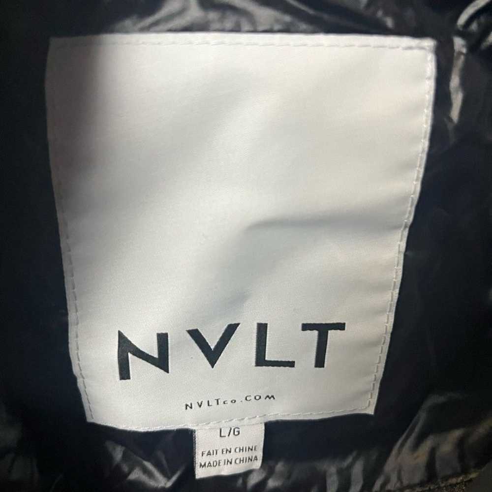 NVLT Women’s Asymmetrical Snap Black Shine Puffer… - image 4