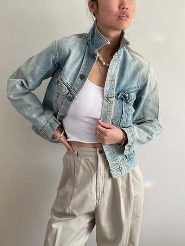 Vintage Lee light wash faded denim jean jacket - image 1
