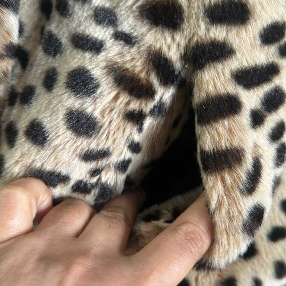 Gallery brown beige leopard faux fur coat size la… - image 7