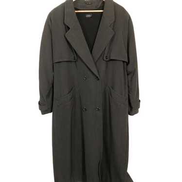 Vintage Sanyo Womens Twill Wool Trench Coat Style 