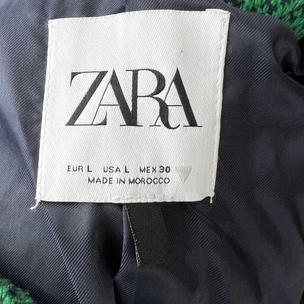 ZARA Green Texture Weave Collarless Double Breast… - image 7