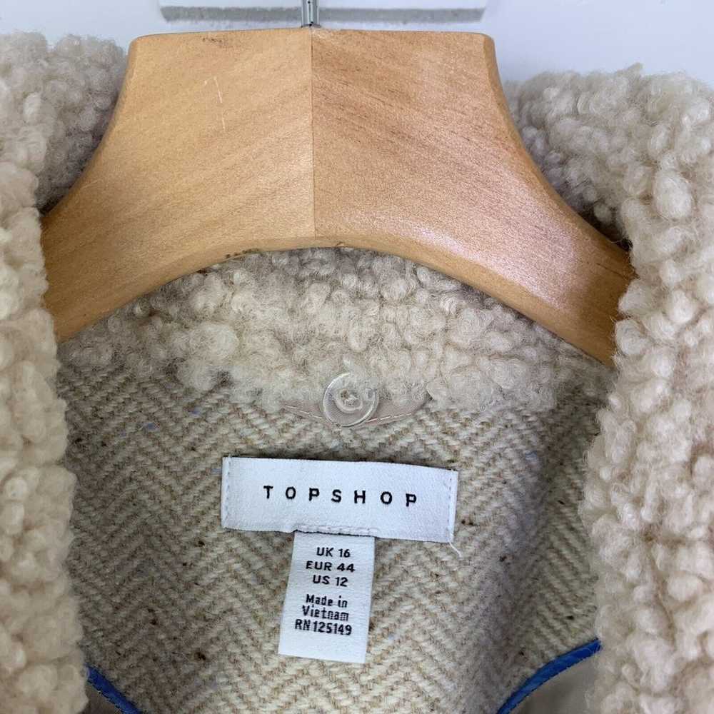 Topshop Womens Pea Coat Size 12 Double Breasted L… - image 12