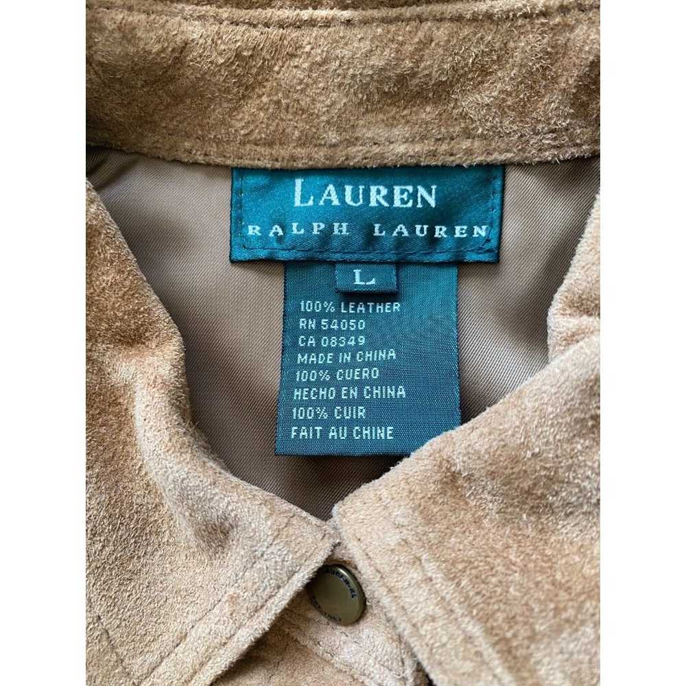 Lauren Ralph Lauren Leather Vest Snap Button Tan … - image 4