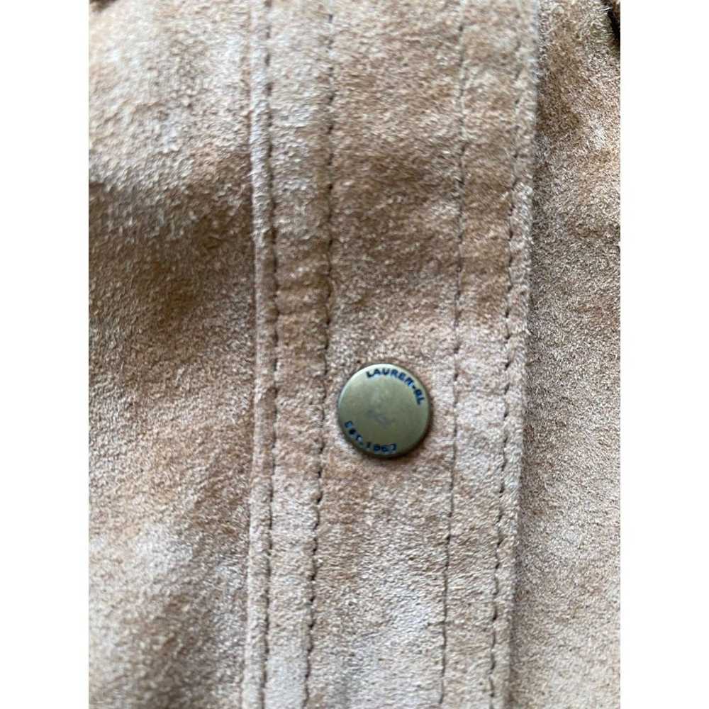Lauren Ralph Lauren Leather Vest Snap Button Tan … - image 7