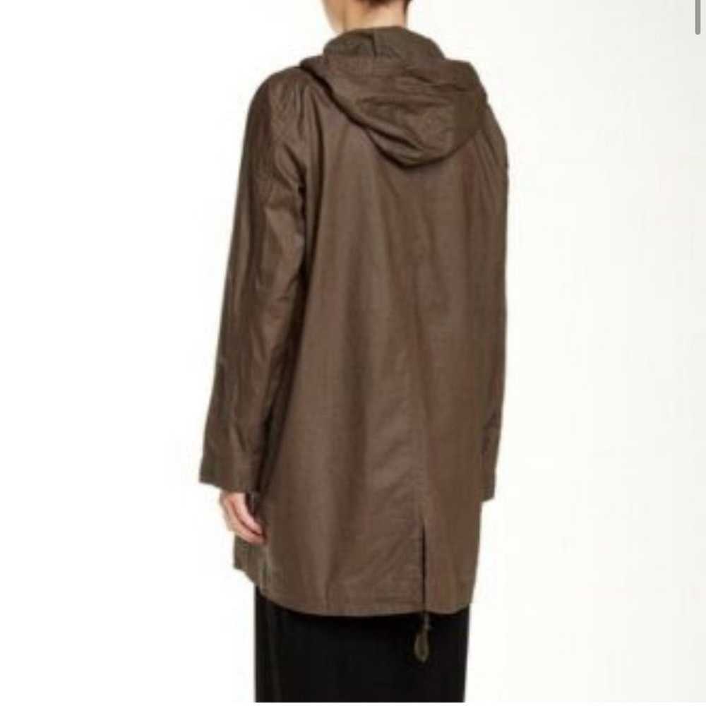 Eileen Fisher Hooded Waxed Linen Utility Jacket S… - image 2